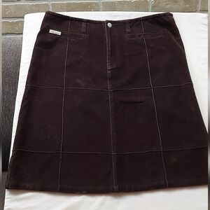 Dark Academia Knee Length Skirt Point Zero Chocolate Utility